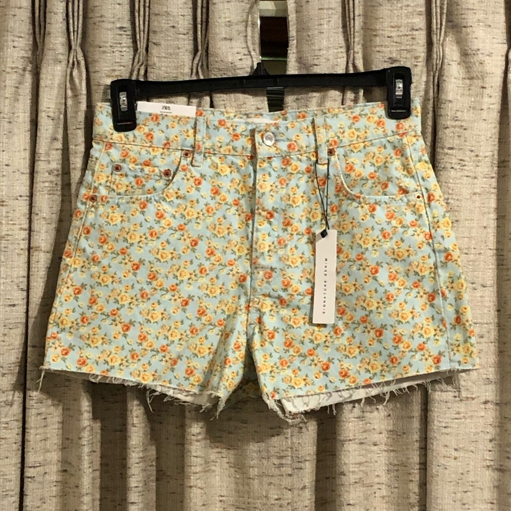 Zara Romantic Flower 'The 90's' High Waisted Shorts